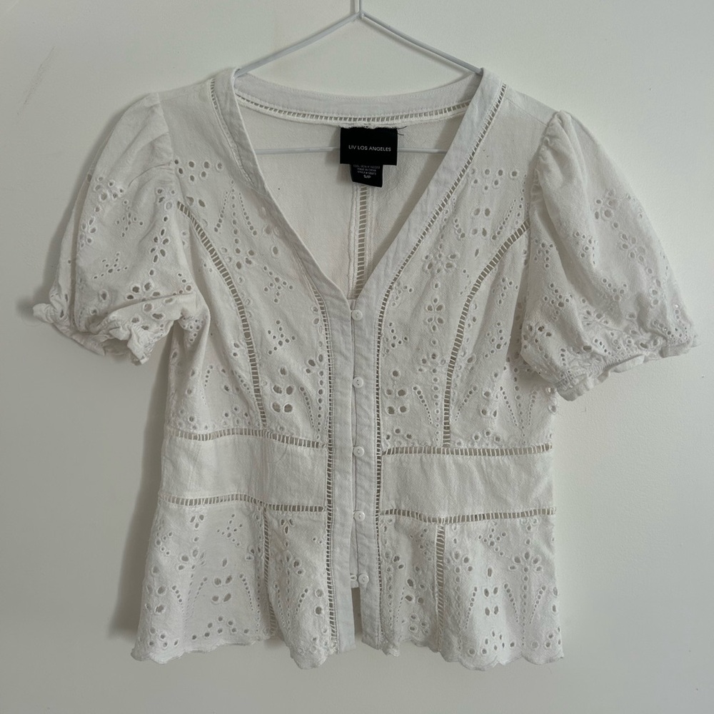 Elegant White Blouse with Puff Sleeves